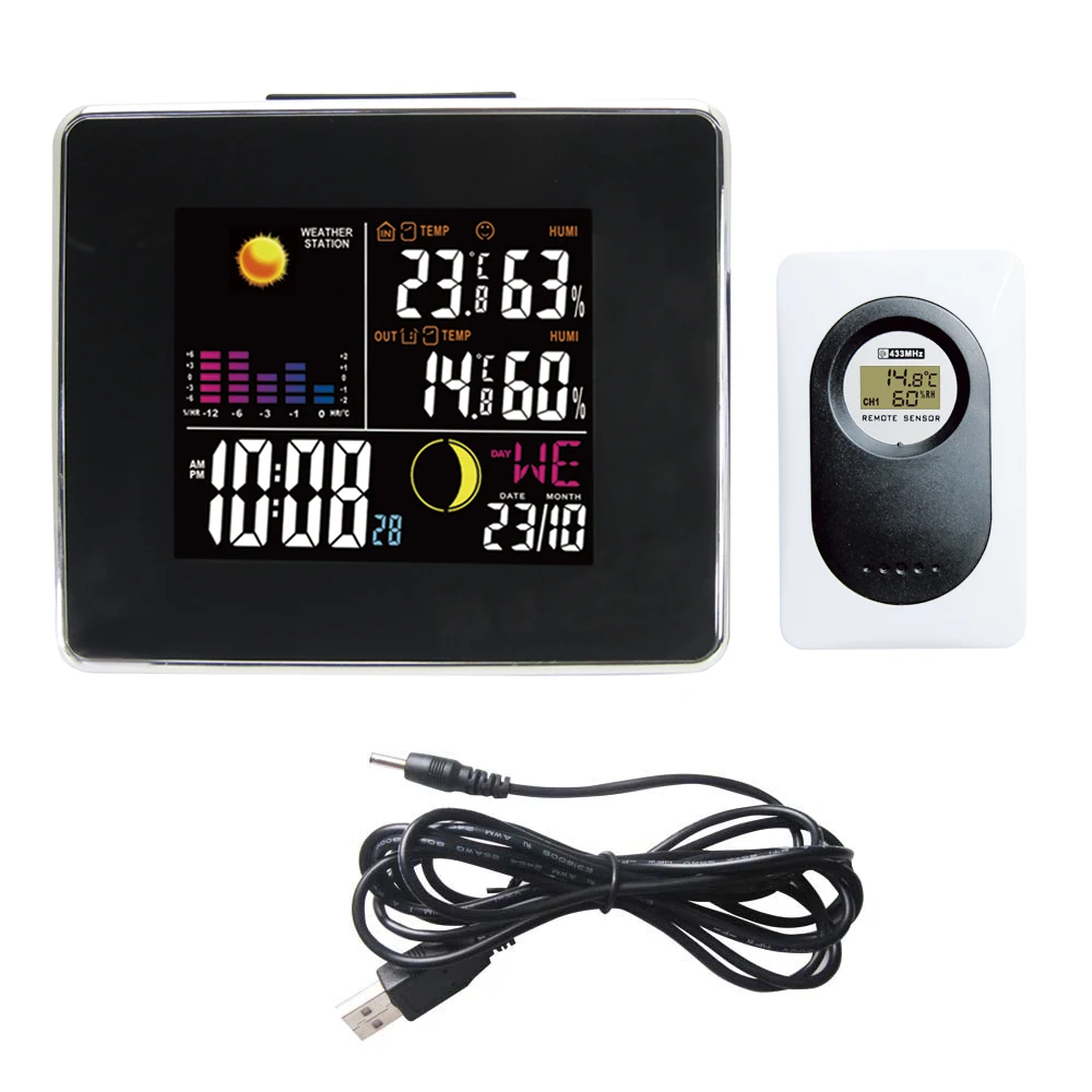 

DYKIE Wireless Weather Stations with LED digital Station With Backlight In/Outdoor Thermometer Hygrometer Alarm Clock Hot Sale