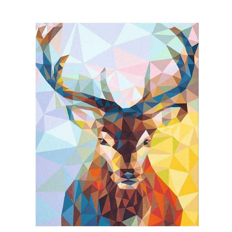 Techome ATParty Масляная картина-Раскраска по номерам на полотно без рамки DIY домашнее украшение мульти-Стили пейзаж города - Цвет: Deer