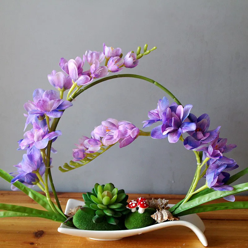 Креативное украшение для дома, украшение в виде бабочки, орхидеи, искусственные цветы из искусственной кожи, Офисная имитация, ваза, фигурка фаленопсиса