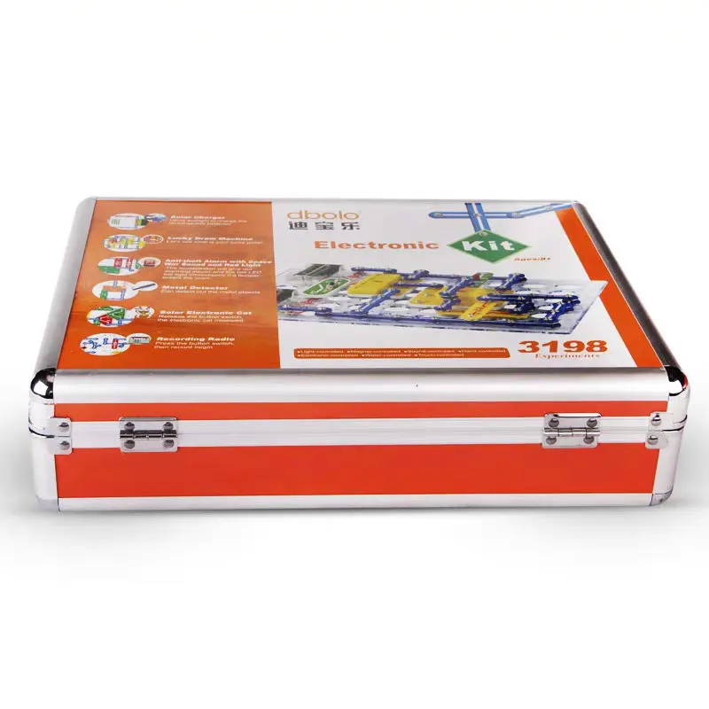 

3198 Projects English Version Snap Circuits Electronic Building Blocks Science Educational Kid's Toy Aluminum Alloy Suitcase
