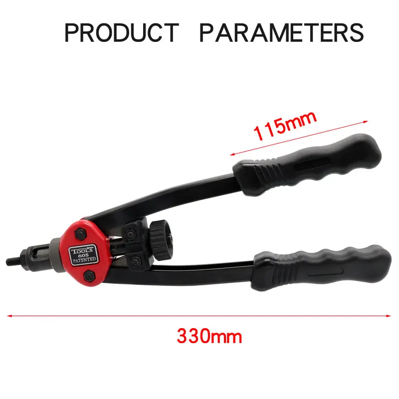 Hand Threaded Rivet Nuts Guns Riveter Riveting Rivnut Tool Nuts 605 606 Double Insert Manual for M3/M4/M5/M6/M8/M10 Nut