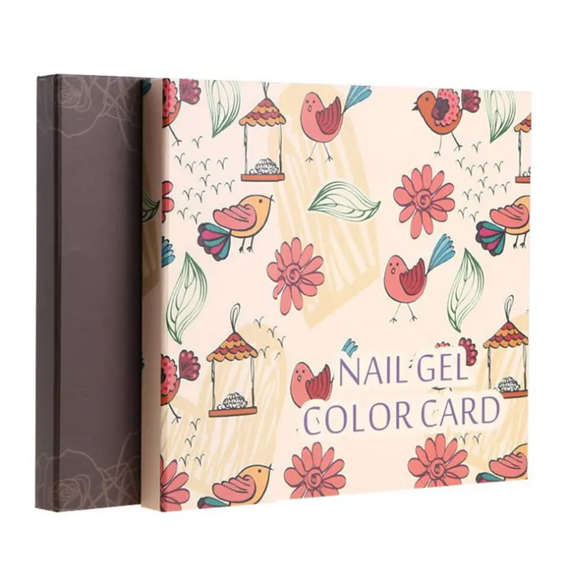 

120 Colors Nail Gel Polish Display Card Book Color Board Palette Stand with 120pcs Nail Tips Salon Show Tools