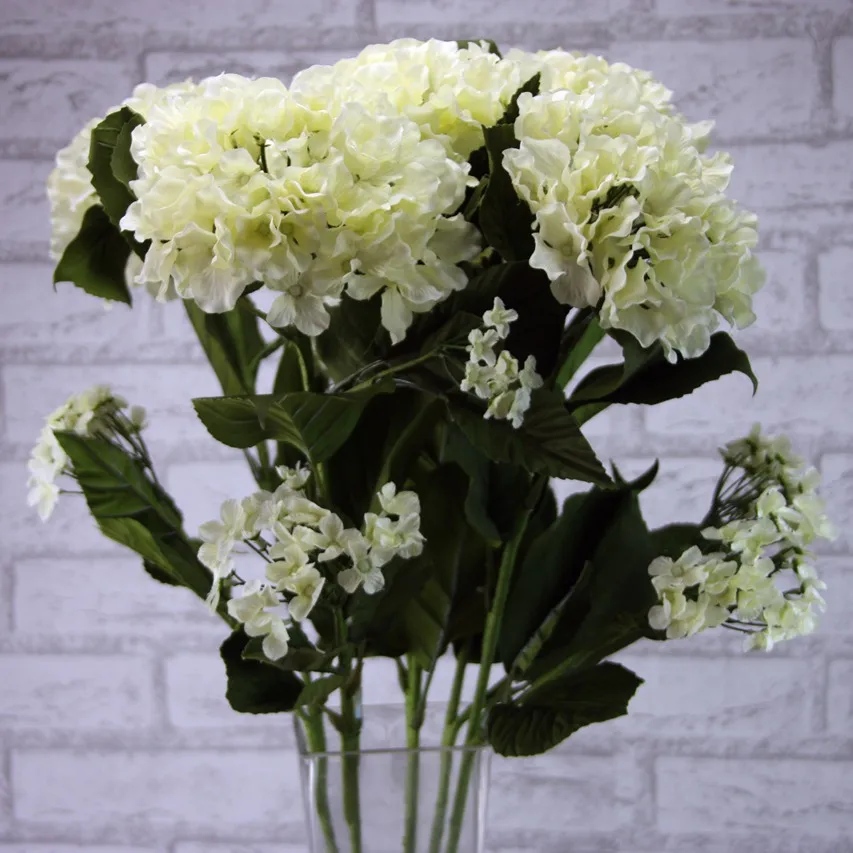 12pcs wholesale hydrangea flower single branch simulation silk flower