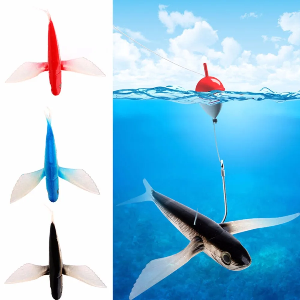 LumiParty Artificial Flying Fish Bait Soft Fishing Lure for Tuna