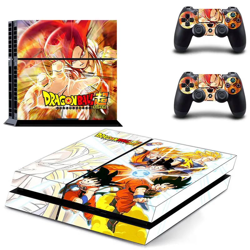 Виниловая наклейка Dragon Ball Z Goku на кожу для консоли Sony PS4 PlayStation 4 и 2 контроллера