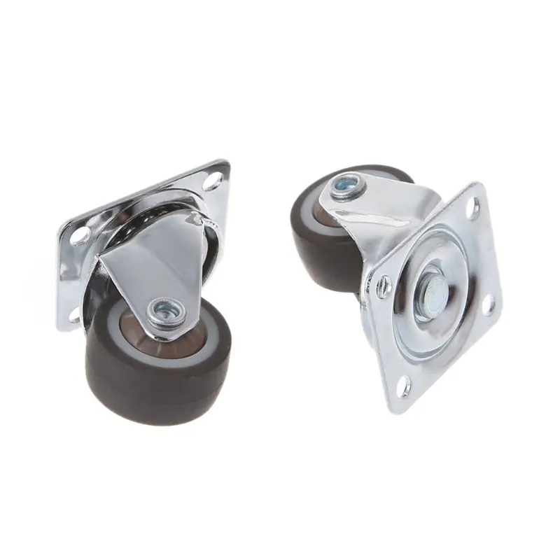 TPE Caster Wheels Set Kit 4Pcs Mounted Replacement Mini Small Practical