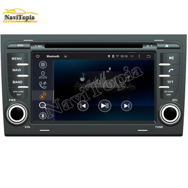 Excellent NAVITOPIA 4G RAM 64G ROM PX6 Six Core Android 9.0 Car DVD Player GPS Navigation for Audi A4 2002-2008 for SEAT EXEO 2010- 4