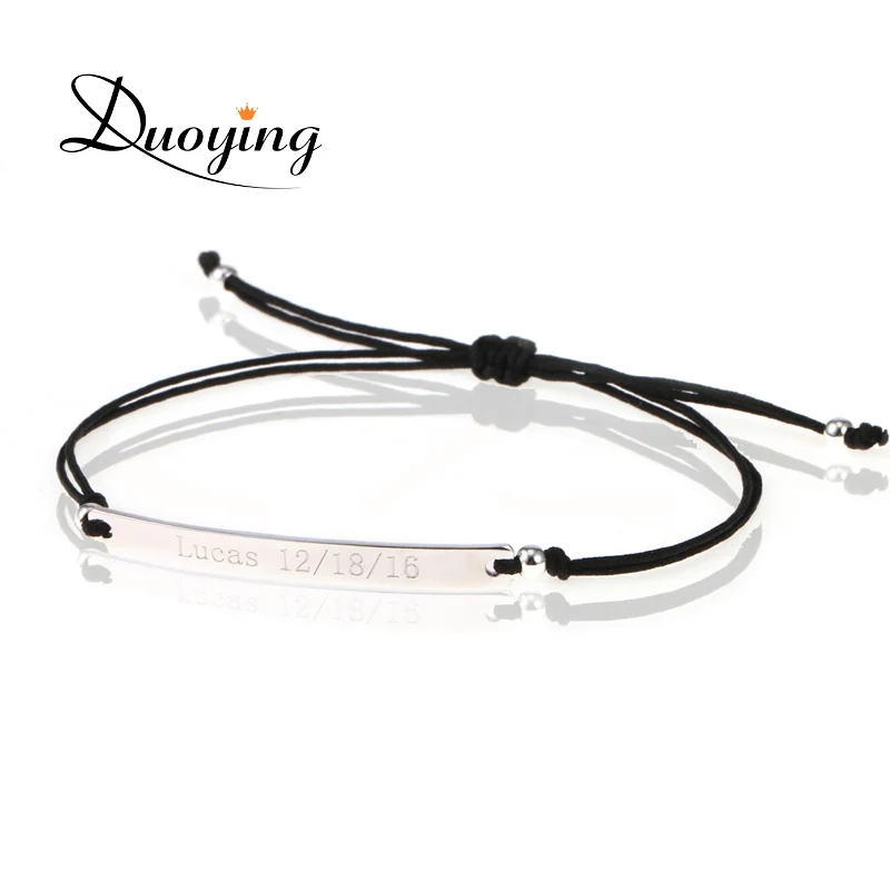 

DUOYING 40*4 mm Bar Bracelets Rope Custom Name Bracelet Personalize String Bracelet Friendship Family Bracelets Jewelry for Etsy