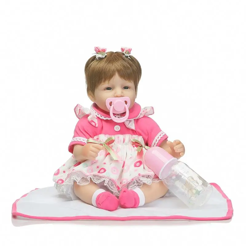 

New Hot Sale Real Silicone Baby Dolls About 16 inchs Lovely Doll For Baby Gift Bonecal Brinquedos Toy