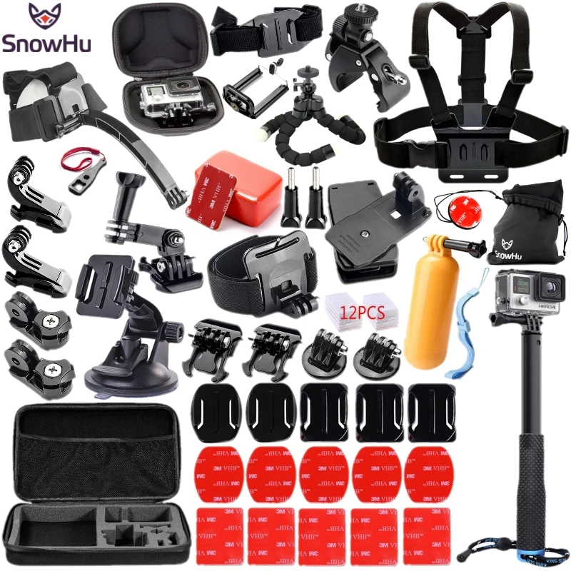 SnowHu For Gopro Accessories Set Helmet Chest Mount Strap for Go pro Hero 5 4 3 3+ accessories xiaomi yi camera EKEN H9 H9R GS18 цена SnowHu For Gopro Accessories Set Helmet Chest Mount Strap for Go pro Hero 5 4 3 3+ accessories xiaomi yi camera EKEN H9 H9R GS18 цены онлайн