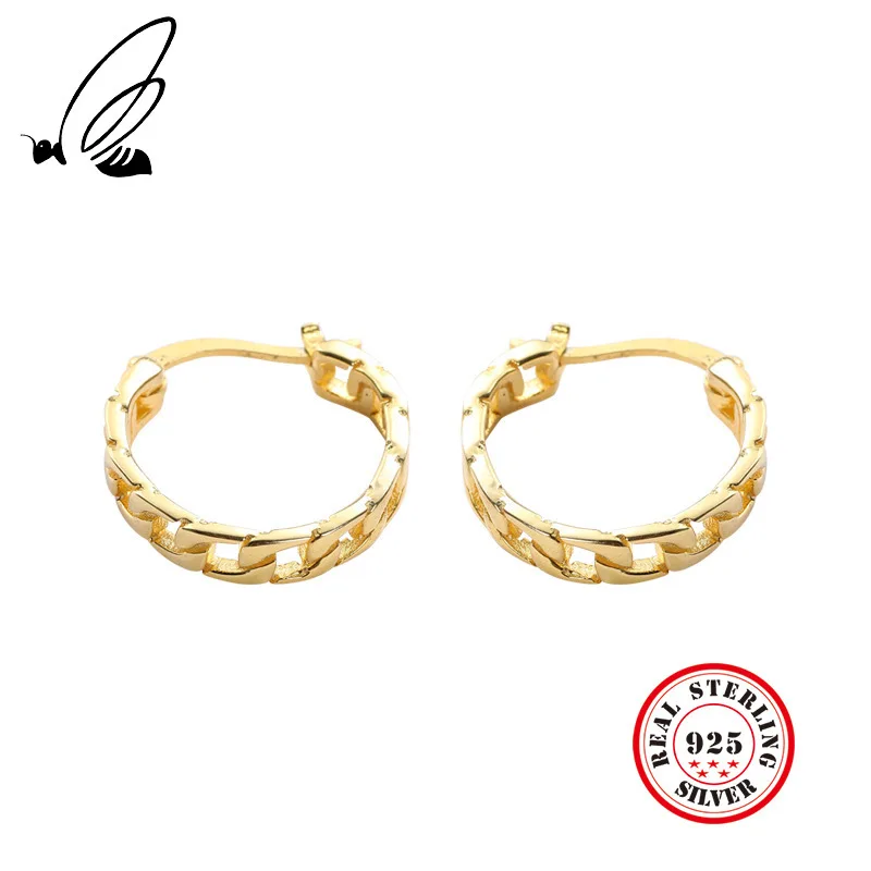 

Vintage Hollow Hoop Earrings 925 Silver Circle Handmade Gold Color Earring For Women Bijoux Bijoux Fashion S925 Jewelry Aretes