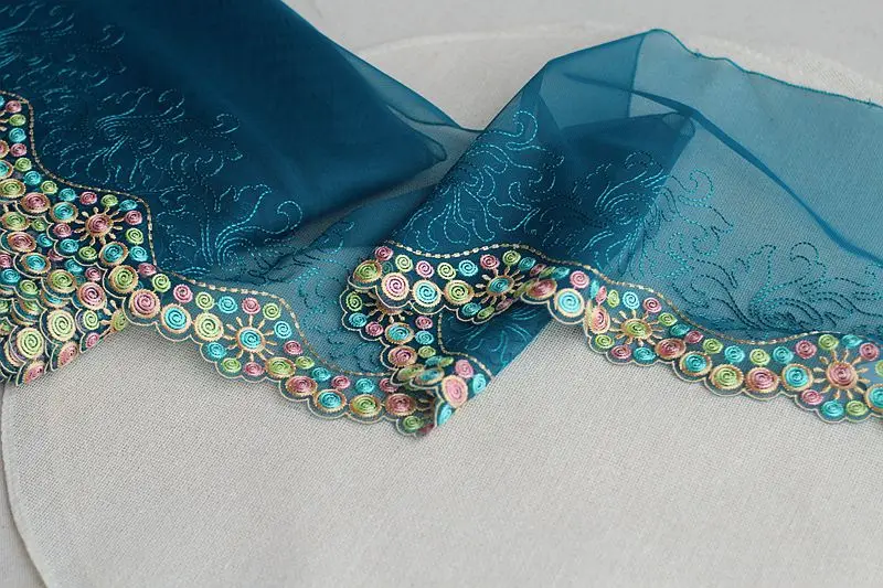 2yards/lot 7.49 дюйм(ов) широкий вышитый тюль Кружево отделкой сетки кружевной ~ 2 цвета ~~