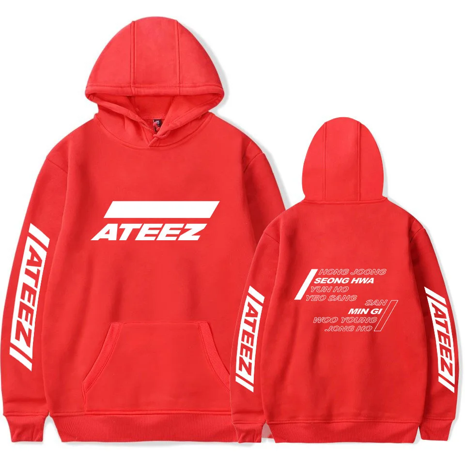 KPOP ATEEZ негабаритных толстовки для женщин и мужчин Harajuku Толстовка k-pop Hongjoong Seonghwa Wooyoung флисовый спортивный костюм с капюшоном и длинным рукавом