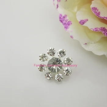 

(BT130 15mm)100pcs Gorgeous Clear Rhinestone Metal Shank Button For Scrapbooking
