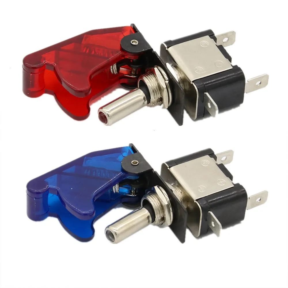 2018 Auto Toggle Rocker Switch Racing Control On/off With Red Blue Led
