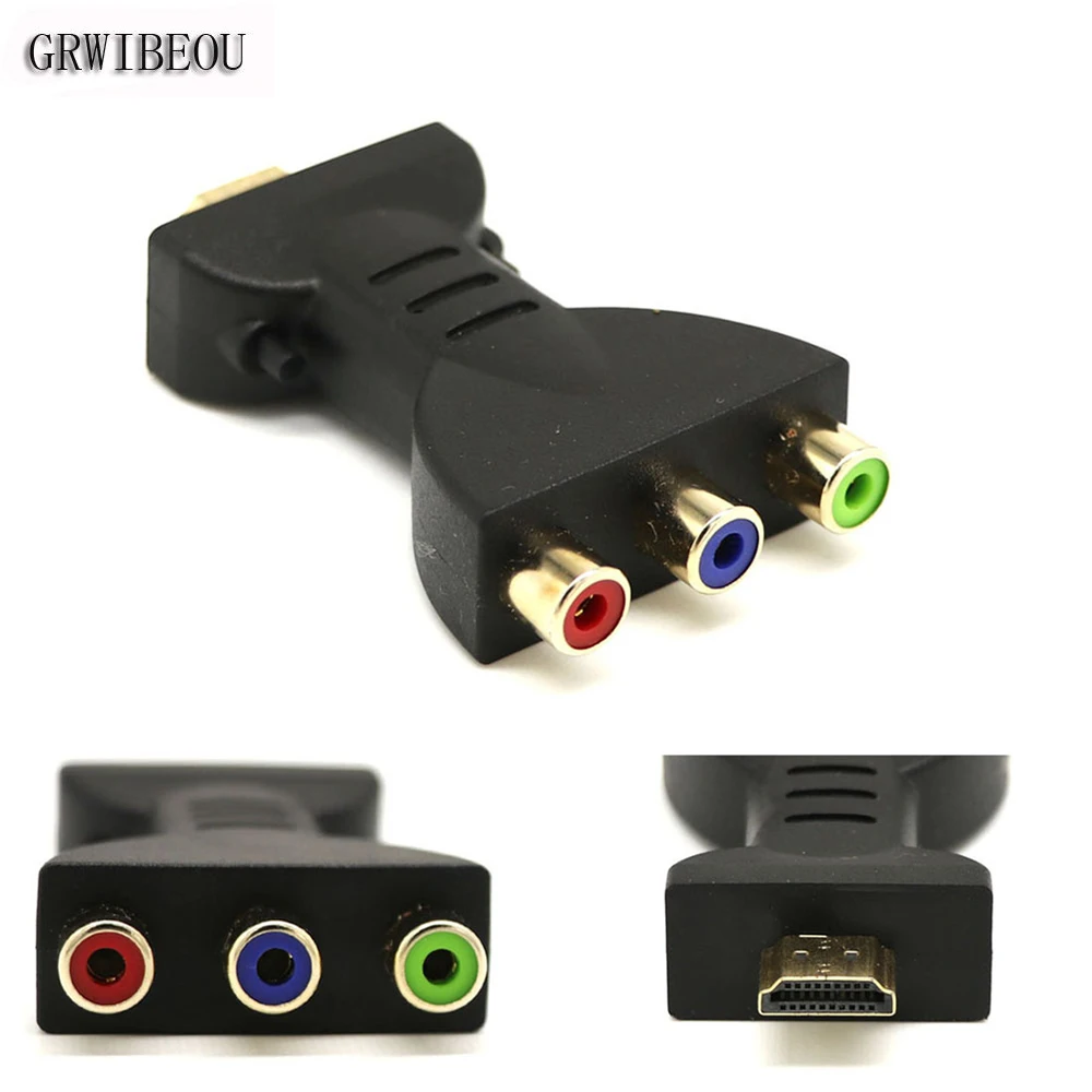 

New 2019 Gold-plated HDMI to 3 RGB RCA Video Audio Adapter AV Component Converter 720P 1080P Digital Signal for HDTV DVD