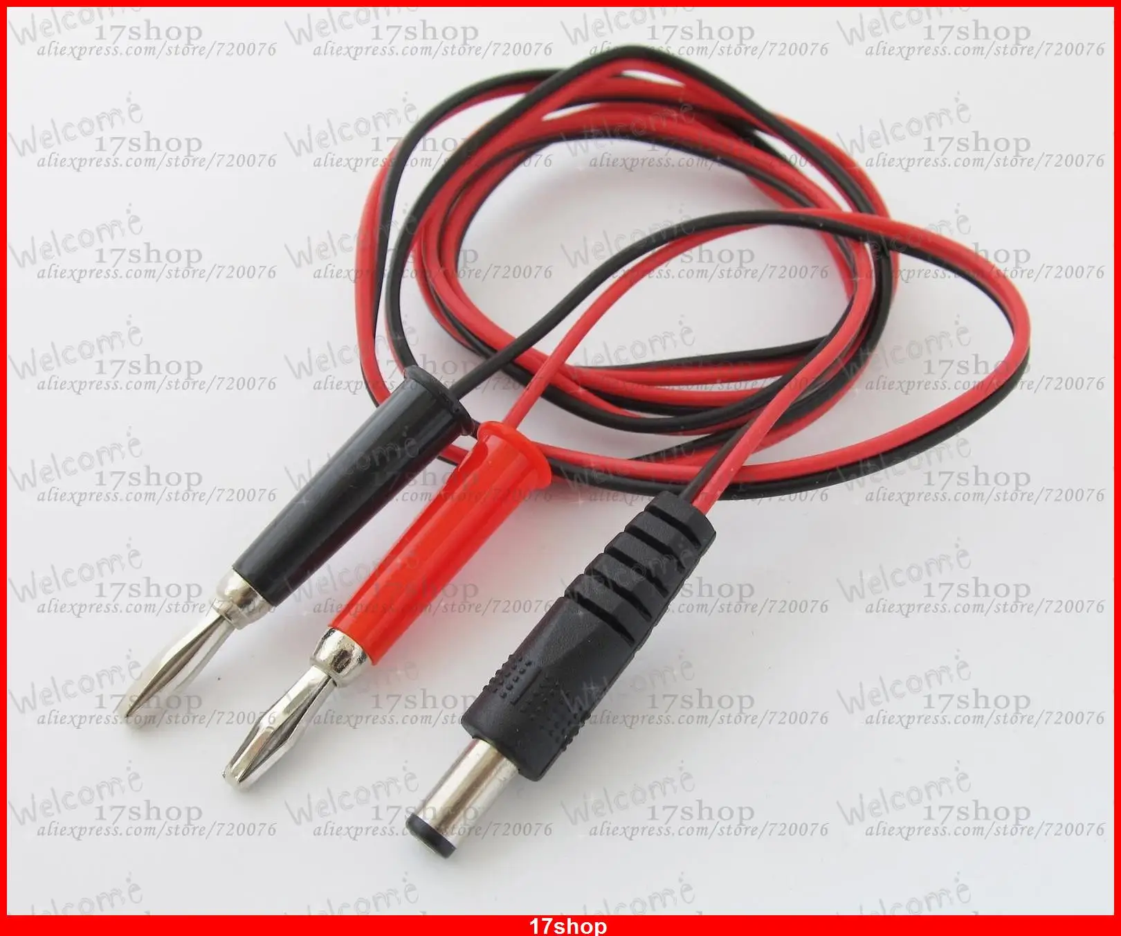 2 Unidades 4mm Dual Banana Plug Macho a 2.1mm x 5.5mm 2.1mm DC Enchufe