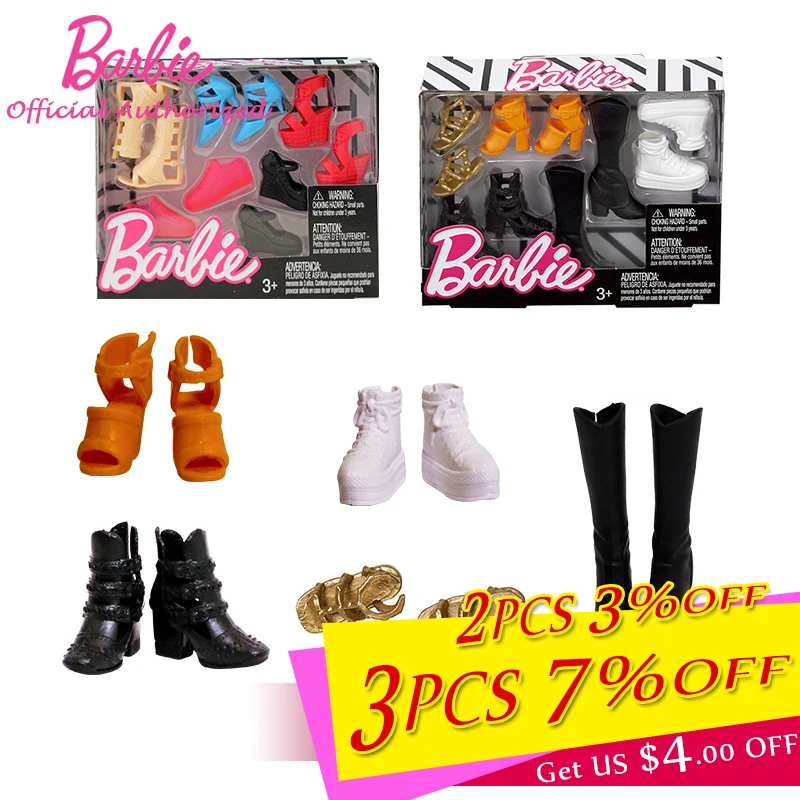 Оригинальные аксессуары для куклы Барби; комплект обуви; модные босоножки на высоком каблуке; шляпа Барби; школьная сумка; Туалетная игрушка для детей на день рождения