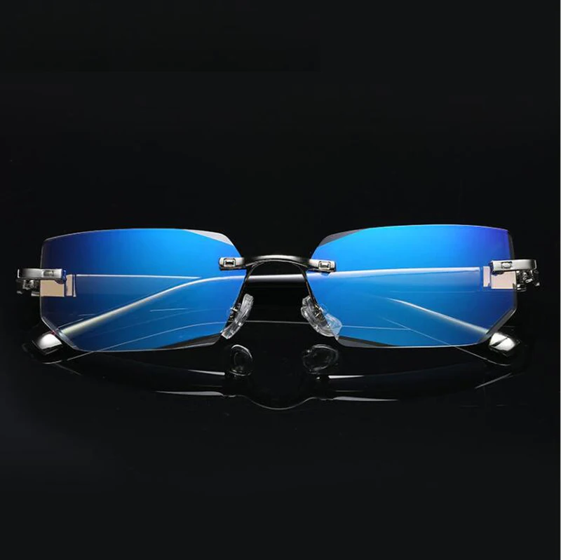 ISENGHUO Улучшенный магнит анти-Blu-ray очки для чтения резка металла без оправы очки пресбиопические очки+ 1,5+ 2,0+ 2,5