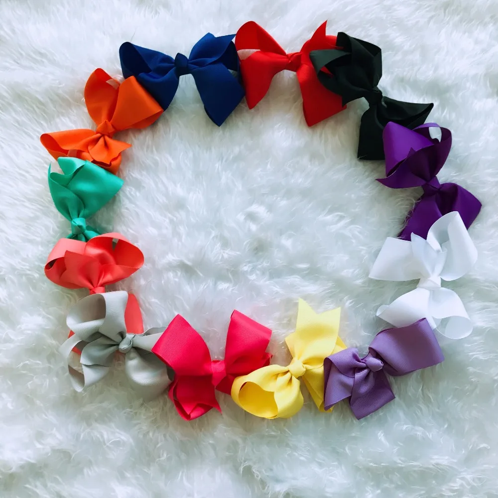 

wholesale bulk all-match baby girls accessories bow headband wear Satin silk solid muilt-color 13 pieces a lot one of each color