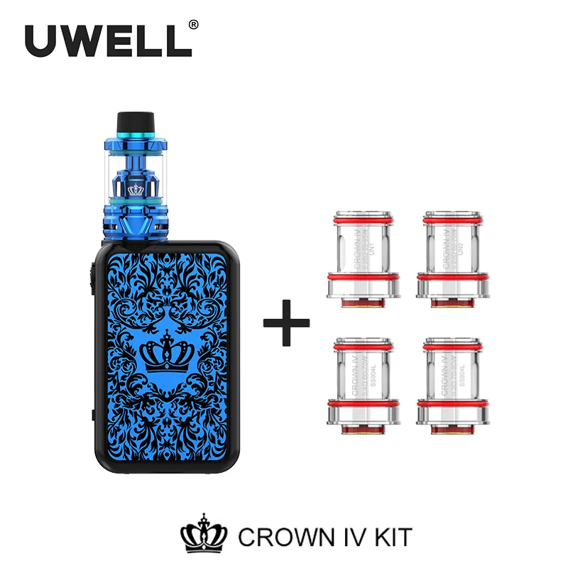 UWELL Crown IV (Crown 4) Kit& Coil Set 5ml Crown 4 Tank 5-200W Crown Box Mod Electronic Cigarette Vaporizer UWELL Crown IV (Crown 4) Kit& Coil Set 5ml Crown 4 Tank 5-200W Crown Box Mod Electronic Cigarette Vaporizer