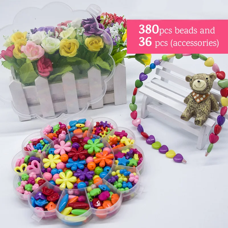 4 Colors Fashion Girl DIY Beads Toys Colorful Bracelet Beads Jewelry Making Beads Children Educational