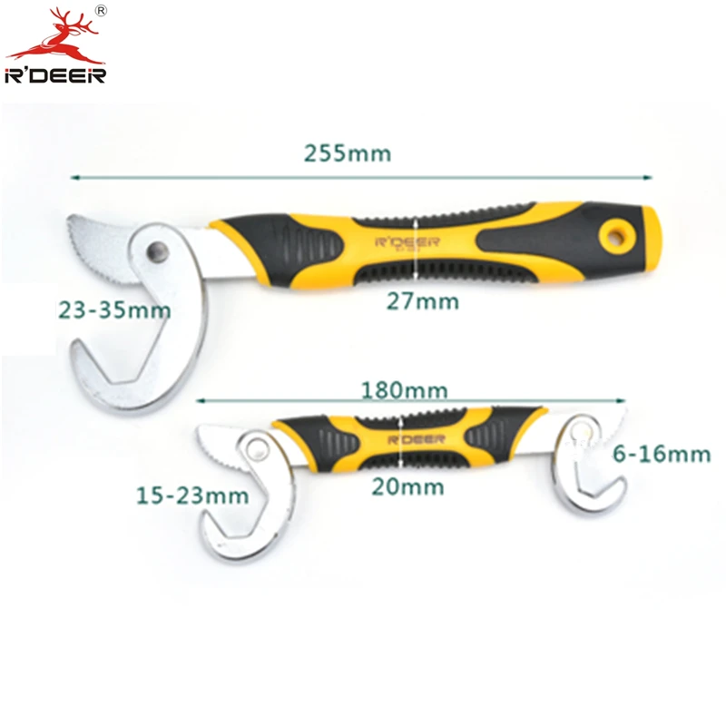 Универсальный гаечный ключ R'DEER, тип крючка, CR-V, прочный гаечный ключ, два набора для подключения водопроводной трубки, многофункциональные ручные инструменты, 2 шт