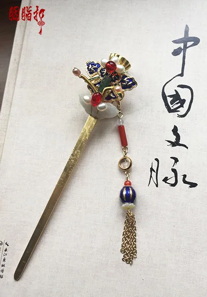 Lotus Seed Cloisonne Jadite Colored Glaze Hair Stick with Tassel Vintage Chinese Handmade Hair Jewelry Hanfu Cos Hair Accessory faberge egg box platinum colored czech crystals silver with stand figurine trinket pill jewelry box floral flowers trinket egg