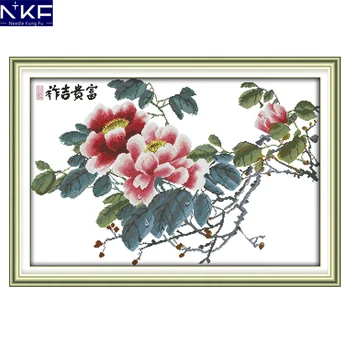

NKF Wealth and auspicious needlework embroidery kits handcraft counted free modern cross stitch patterns for home decoration