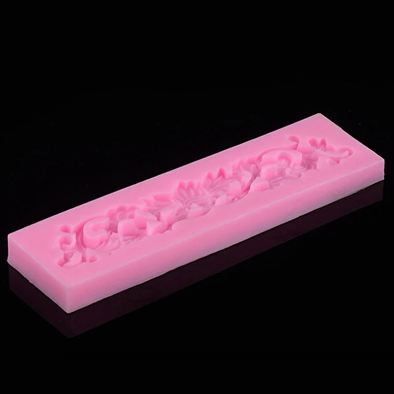 Розовый Длинный цветок кружева помадка силиконовые формы для торта Suagr Стайлинг формы для свадебного торта украшения формы инструменты для выпечки