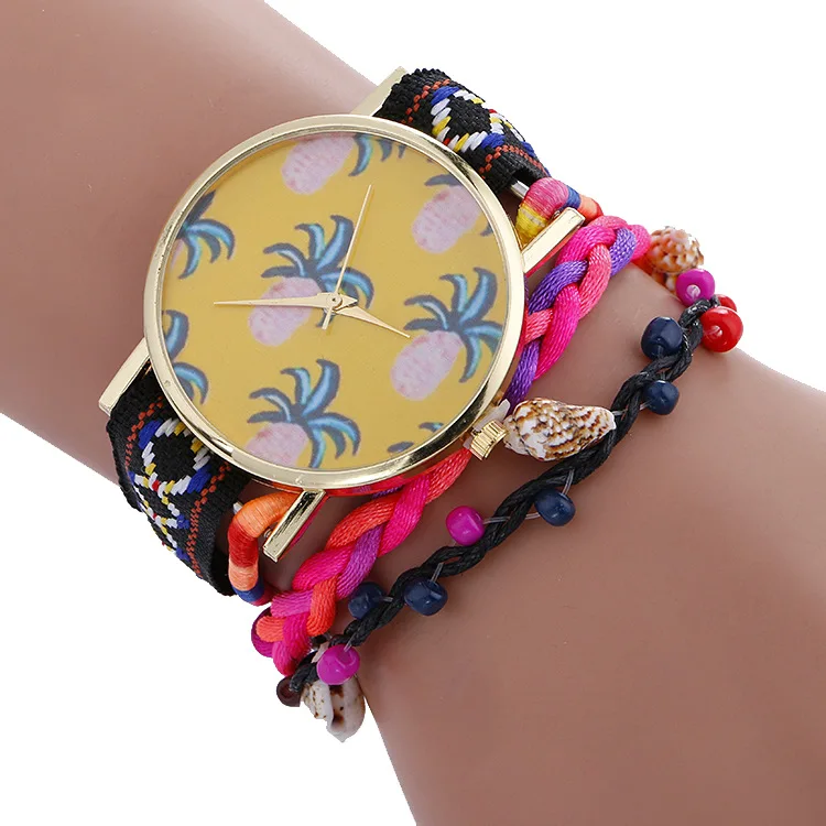 WISH быстро продаваемые Новые горячие продажи часы ананас шаблон женские часы браслет студенческие модные часы