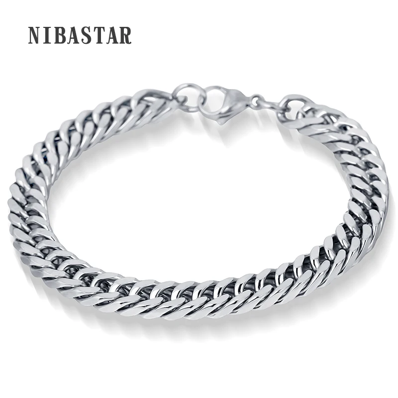 

NIBA Cool Style Titanium Steel Men Bracelet, Fashion Cable Bracelet, New Brand Link Chain, 22cm X 9mm