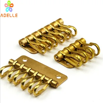 

5x 100% Solid Brass Key Ring Chain Holder Hook with 4/6/8 keys Shackle Sping Clip Wallet Accessory DIY Free Shipping High