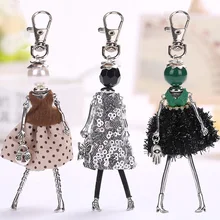 YLWHJJ 2017 brand Doll baby Handmade Cute black keychain for Women Car Pendant hot Girl Statement fashion Jewelry Bag key chain