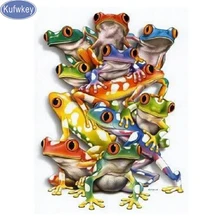 5D DIY алмазная живопись аксессуары, лягушка, фото на заказ Алмазная вышивка полный квадратный мозаика из бриллиантов игра-головоломка 40x50 см