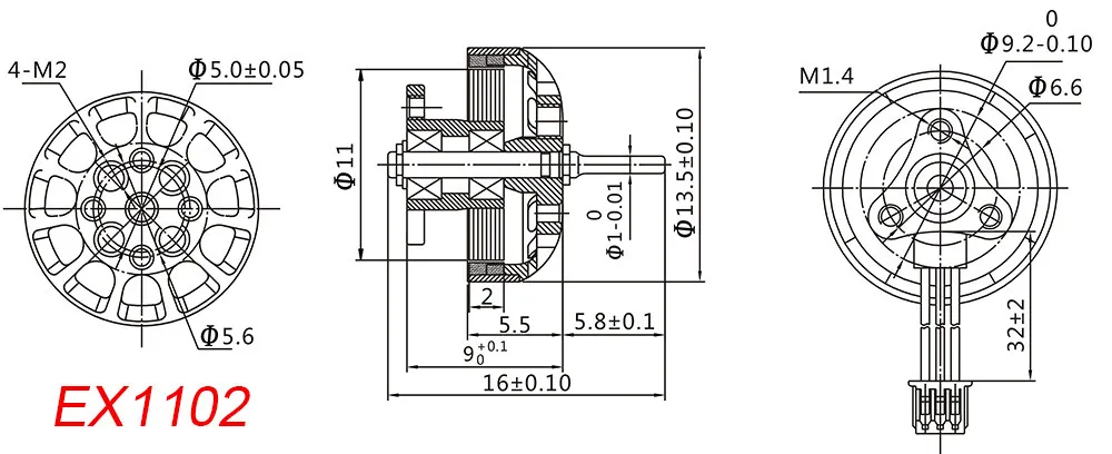 1/2/4 шт. Happymodel Mobula7 HD запасные Запчасти EX1102 9000KV 10000KV 13500KV 2-3S бесщеточный двигатель для 2s 3s 75 мм-85 мм BWhoops Запчасти