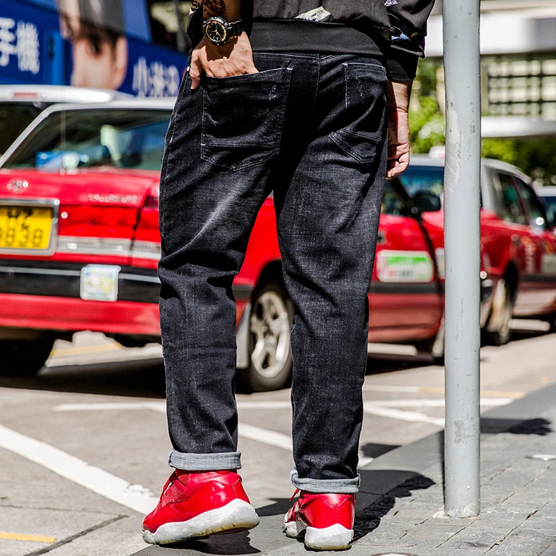 Jean Chaîne Plus Droit Coton Rayé Slim Avec En Loisirs Denim Lâche taille Pantalon Mode Homme Mâle Hommes Fg5wwq4