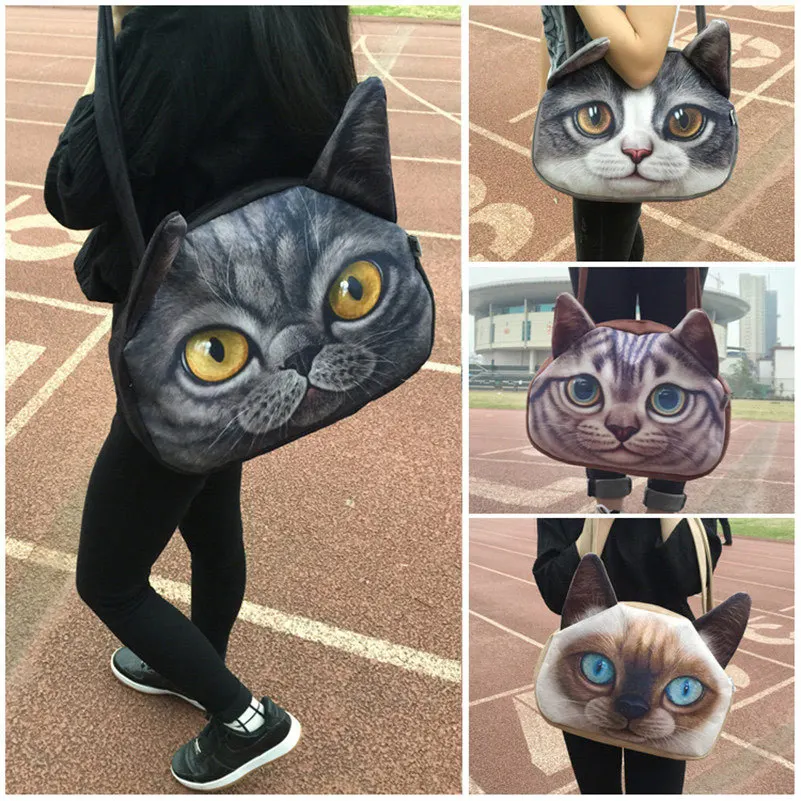 One Shoulder Bags Imitation Leather Handbag Messenger Bag Lovely One Shoulder Bags Imitation Leather Handbag Messenger Bag Lovely Female Size Cute Cat Anime Purse 3d Women Sling In From Luggage