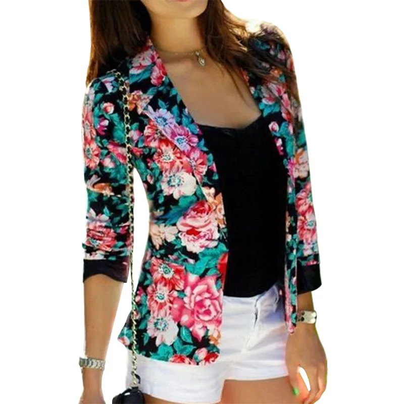 

Express hot 2017 fall winter coat women explosion version blossom print suit jacket short coats clothing vestidos LBD1123