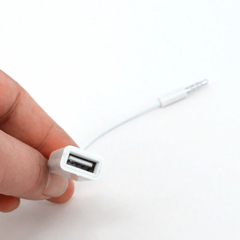 12v Car 3.5mm Male AUX Audio Plug to USB 2.0 Female Converter Adapter Cable New
