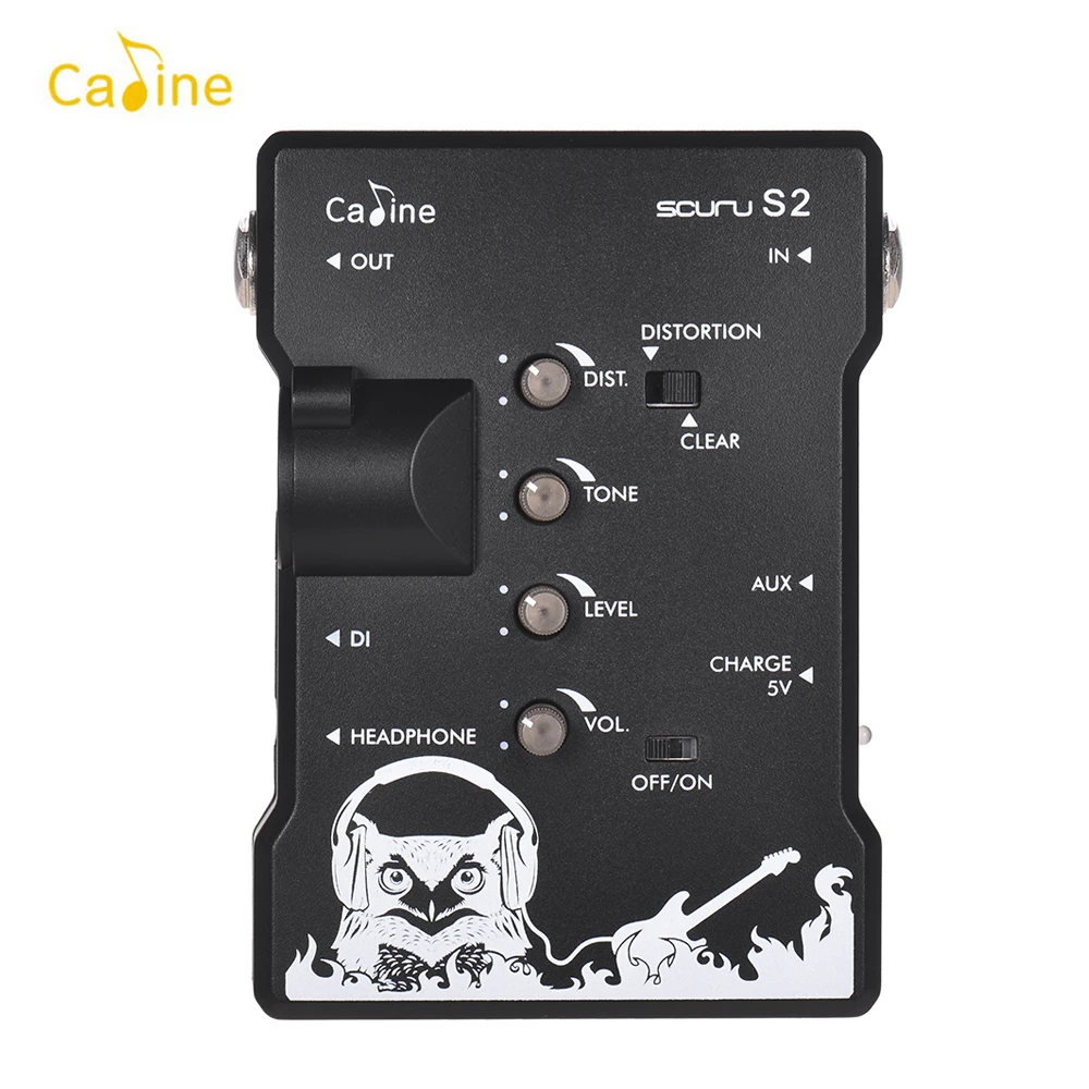 

Caline S2 Electric Guitar Mini DI Earphone Front Stage Trainer Built-in Distortion & Clear Effect
