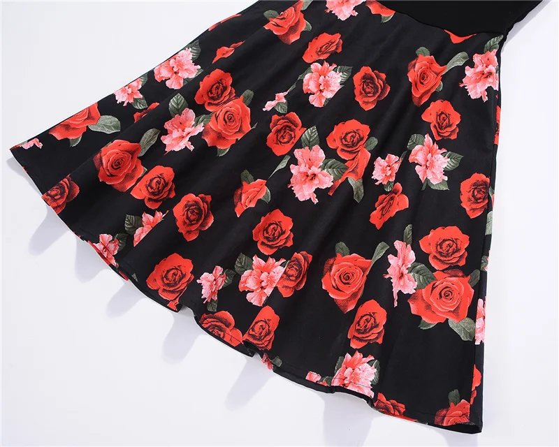 Kostlish Tank Summer Dress Women Sleeveless Patchwork Print Vintage Dress 2017 Elegant Swing Rockabilly Party Dresses Sundress (22)