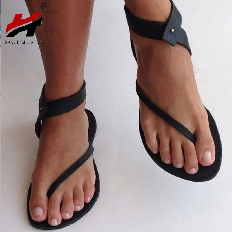 Xinantime Womens Clip-Toe Transparent Strap Sandals Roman Flat Sandals Ladies Shoes