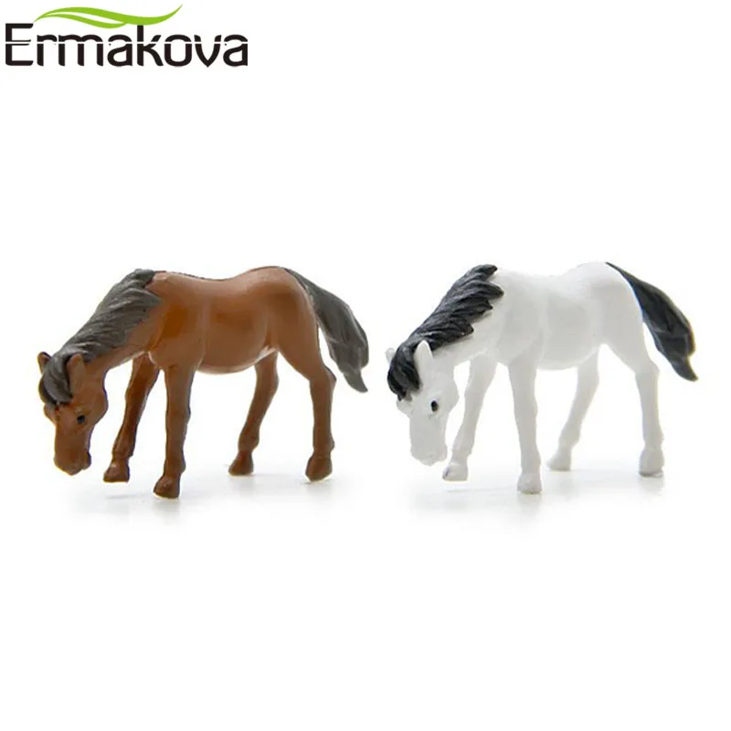 ERMAKOVA Смола мини лошадь миниатюрная фигурка животных Лошадь ремесло пейзаж Фея