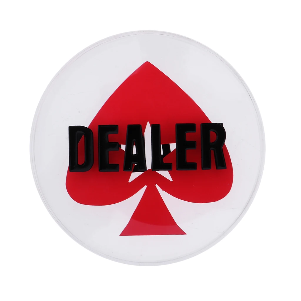 Crystal Double-Sided Texas Hold'em Dealer Button Casino Grade 3 Inch Diameter 260g