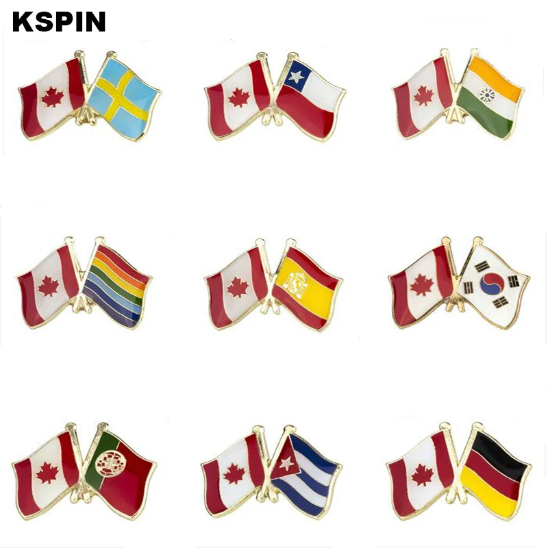 

Metal Flag Pin Canada Friendship Flag Badges for Coat Brooch on The Collar of the Shirt Jewellry Gift