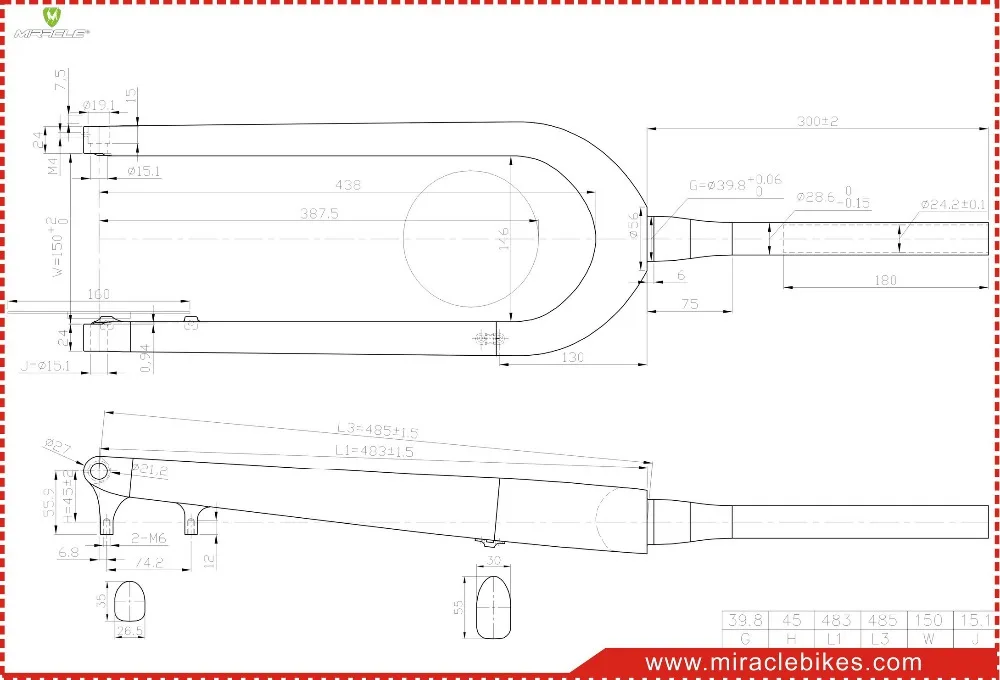 Miracle new design fatbikes carbon fork,15*150mm thru axle fatbike carbon fork,fatbike carbon fork 2016 design