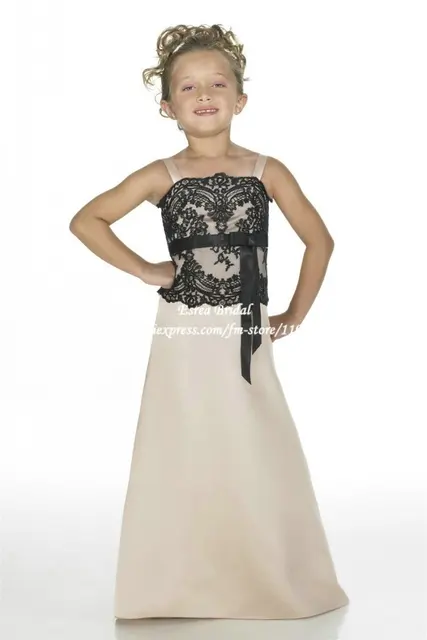 Champagne and Lace Junior Bridesmaid Dresses