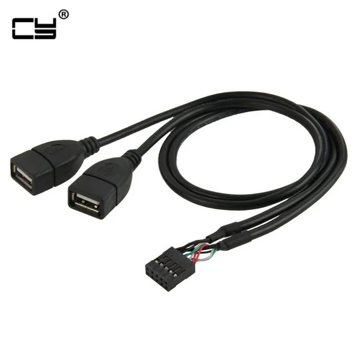 

10 Pin / 9pin Motherboard Female Header to Dual USB 2.0 Female Adapter Cable 50cm