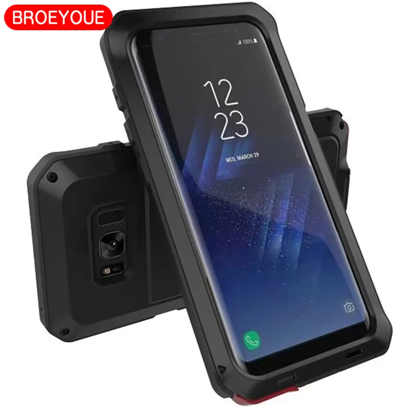 

BROEYOUE Case For Samsung Galaxy Note 8 S7 S8 Edge Plus Note 3 4 5 S4 S5 S6 Cases Aluminum Metal Shockproof Phone Coque Cover
